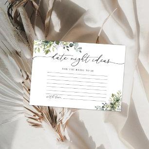 Cartão de Ideias Noturnas de Data Floral Eucalyptu