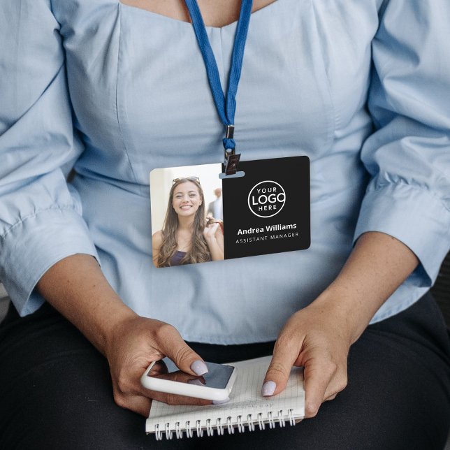 Cartão de identidade comercial moderno, Crachá QR  (Criador carregado)