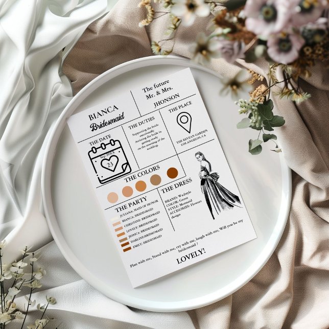 Cartão de identidade de noiva de ponte moderno (Criador carregado)