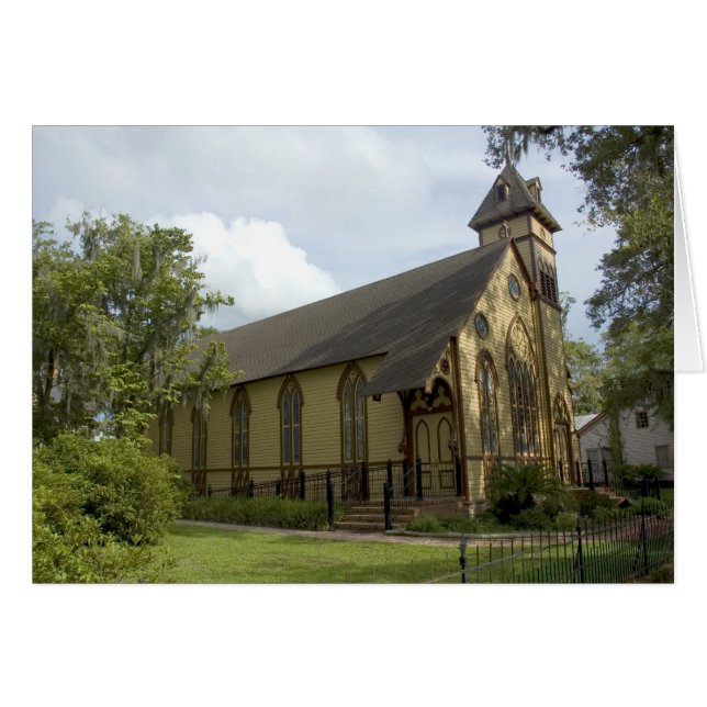 Cartão de Igreja Gótica Antigo (Frente Horizontal)