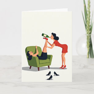 Cartão de Ilustração de Amigos Divertidos