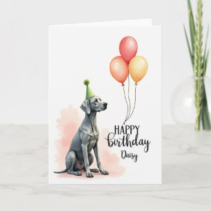 Cartão de Ilustração de Aniversário de Cachorro