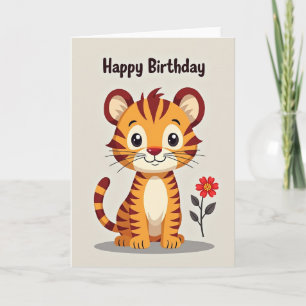 Cartão de Ilustração de Aniversário Floral