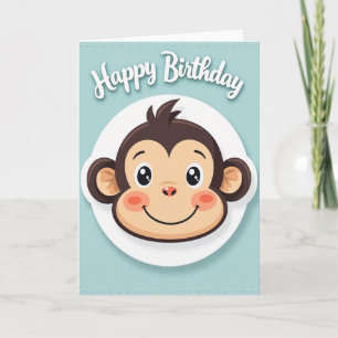 Cartão de Ilustração de Macaco Alegre