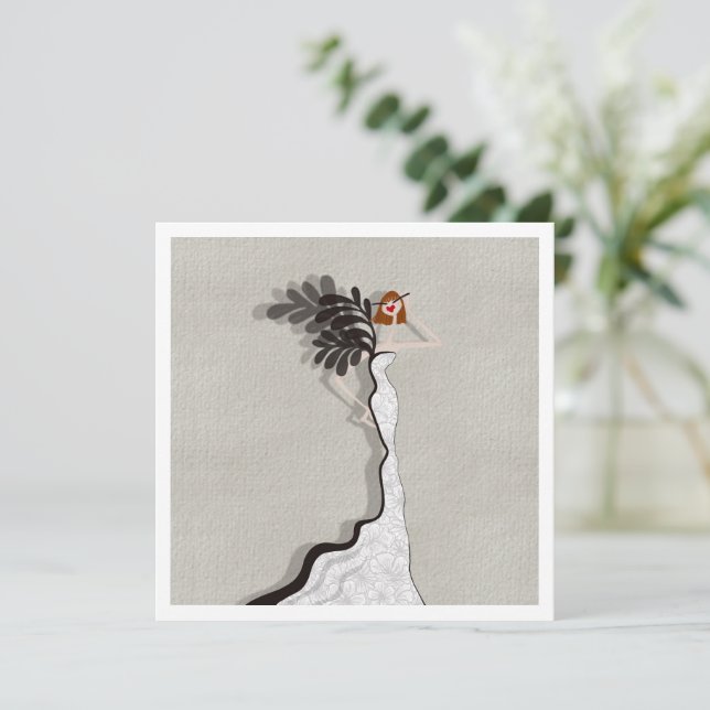 Cartão de Ilustração de Moda de Alta Coutura Glamo (Em pé/Frente)