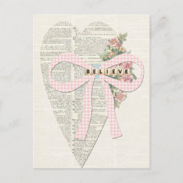 Cartão de ilustração de saudação vítrea, coração r