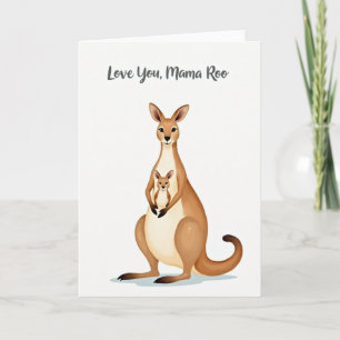 Cartão de Ilustração do Amor da Mamãe Roo