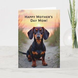 Cartão de Ilustração do Dia das Mães Cachorro