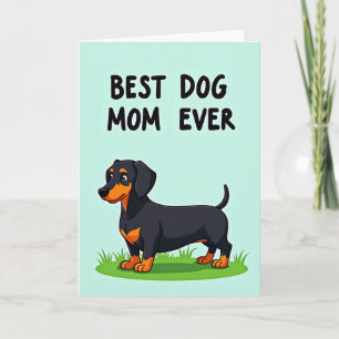 Cartão de ilustração do dia das mães Dachshund