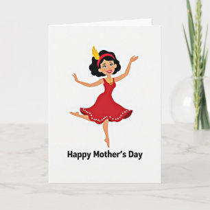 Cartão de Ilustração do Dia das Mães Dançando