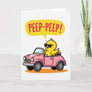 Cartão de Ilustração do Passeio Divertido Peep Pee