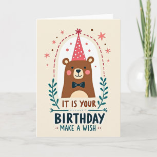 Cartão de Ilustração do Urso Alegre