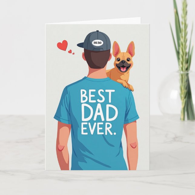 Cartão de Ilustração Dog Dad Ever (Frente)