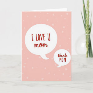 Cartão de Ilustração Eu Amo Você Mamãe