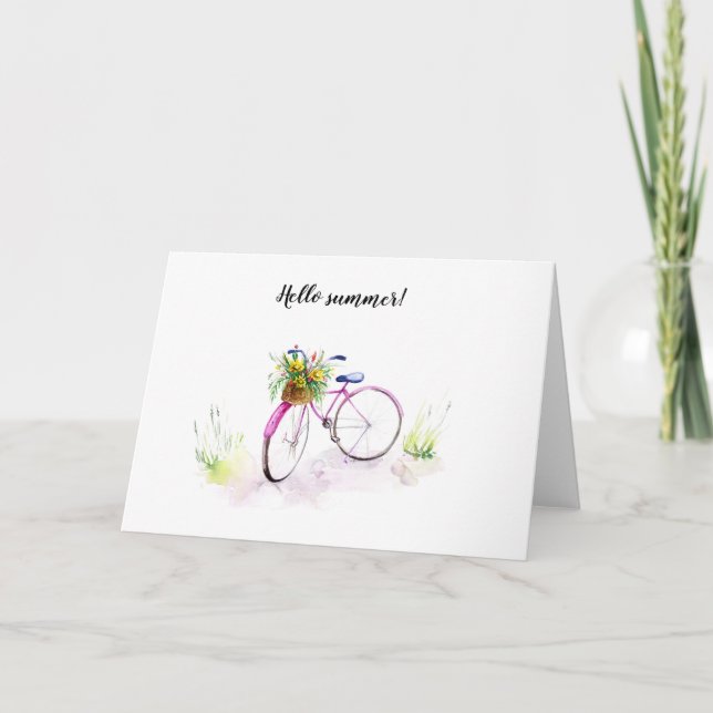 Cartão de ilustração pintado com aquarela (Frente)