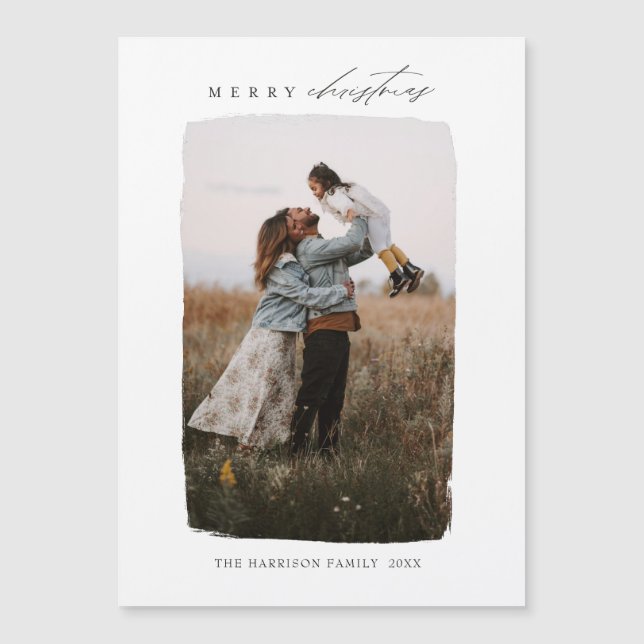 Cartão de Ímã de Foto de Natal Vertical com Caligr (Frente)