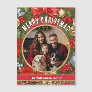 Cartão de Ímã de Foto Personalizado com Feliz Nata
