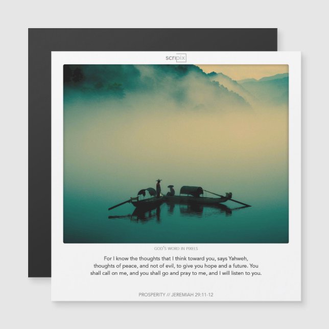 Cartão de ímã Jeremiah 29:11 PROSPERITY SCRIPIX (Frente/Verso)