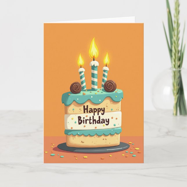 Cartão de Imagem de Tratamento de Aniversário (Frente)