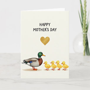 Cartão de Imagem do Dia das Mães com Patinhos