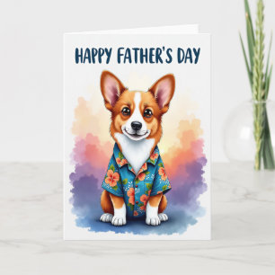 Cartão de Imagem do Dia dos Pais com Cachorro Flor