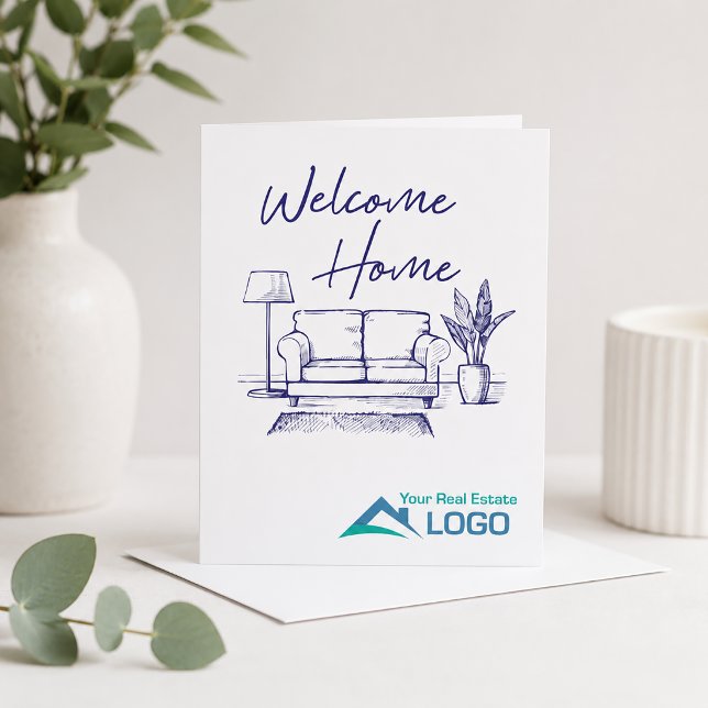 Cartão de Imóvel Personalizado Bem-vindo em Casa (Real Estate Thank You Card)