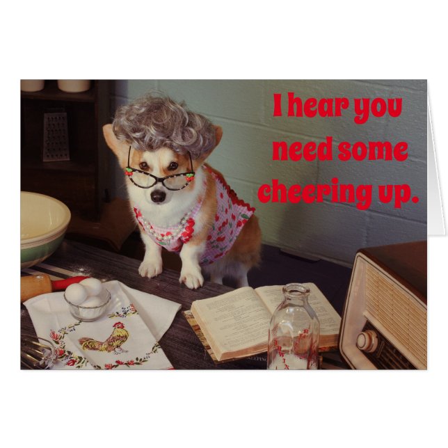 Cartão de Incentivo Corgi (Frente Horizontal)