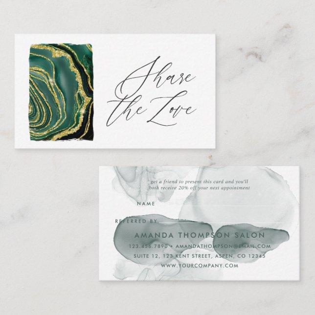 Cartão De Indicação Agato de Turquesa (Frente/Verso)