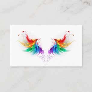 Cartão De Indicação Asas Fluffy Rainbow