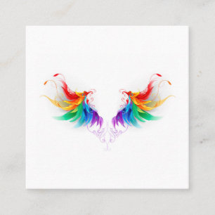 Cartão De Indicação Asas Fluffy Rainbow