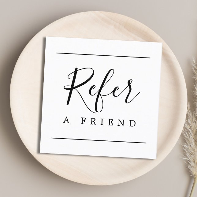 Cartão De Indicação Beleza Branca Simples Moderna (Criador carregado)