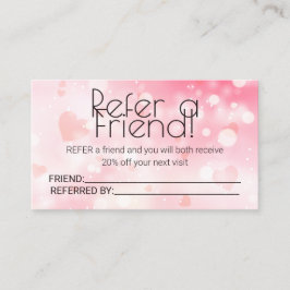 Cartão De Indicação Bloco Rosa Elegante Simples