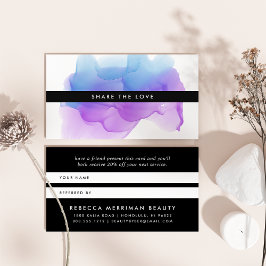 Cartão De Indicação Blot de Aquarela Moderna do Indigo |