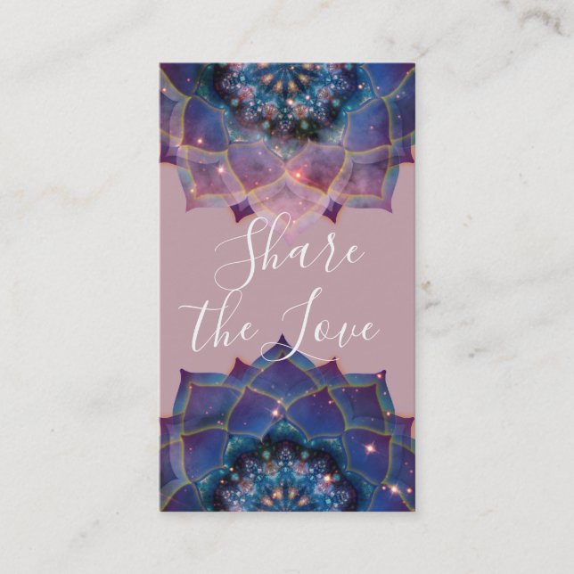 Cartão De Indicação Boho Nebula Bloom | Desenho de Mandala (Frente)