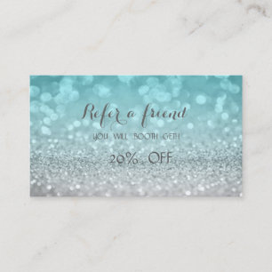 Cartão de Indicação Bokeh Glittery Elegante e Sofi