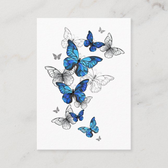 Cartão De Indicação Borboletas Azuis Morpho (Frente)