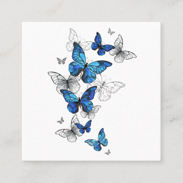 Cartão De Indicação Borboletas Azuis Morpho (Frente)