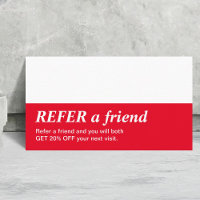 Branca Vermelha Elegante Simples Consulte uma Plac
