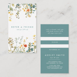 Cartão De Indicação Campo de flor selvagem legante