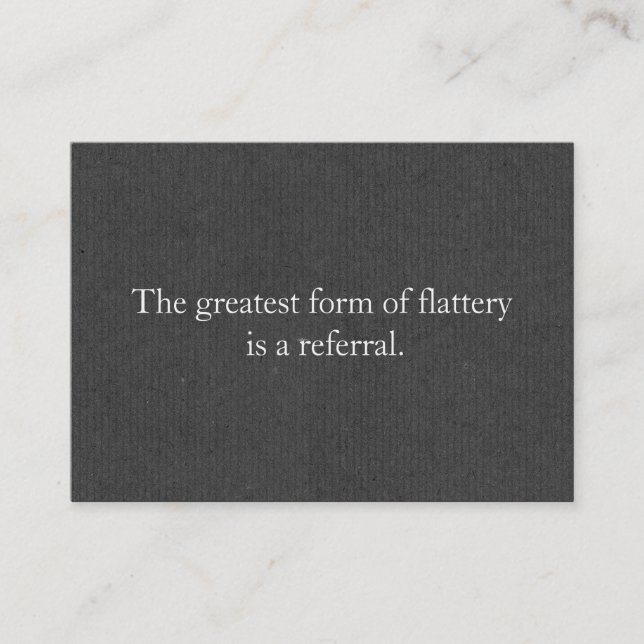 Cartão De Indicação Cinza Empresarial Profissional de Cartão de Referê (Frente)