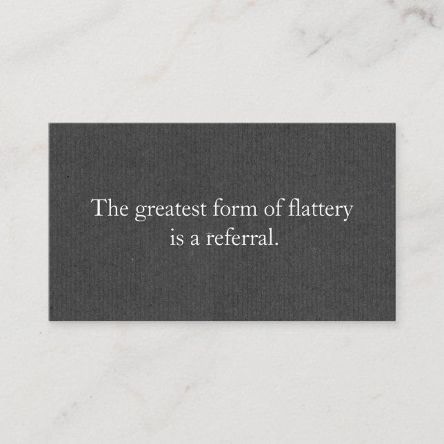 Cartão De Indicação Cinza Empresarial Profissional de Cartão de Referê (Frente)