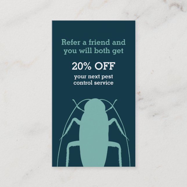 Cartão De Indicação Cliente dos serviços de controlo de pragas (Frente)