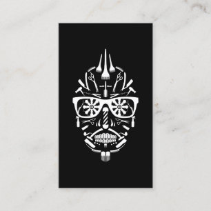 Cartão De Indicação consulte um calavera do punk do barbeiro do amigo