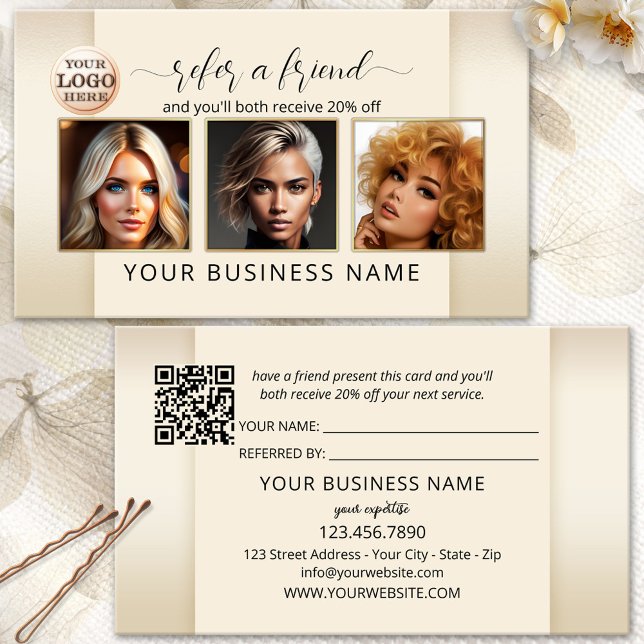 Cartão De Indicação Consulte um portfólio de fotos de código QR de log (Criador carregado)