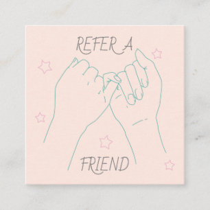 Cartão De Indicação Consulte uma ilustração fofinha de um amigo pastel