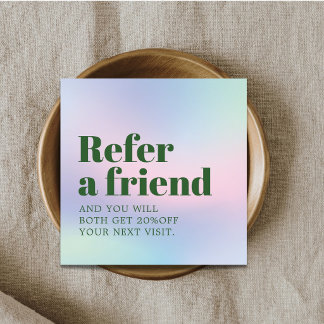 Cartão De Indicação Cool Bold Pastel Green Beauty Salon 