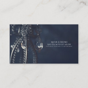 Cartão De Indicação Cristal Azul Temperamental Chic Elegante Indique u