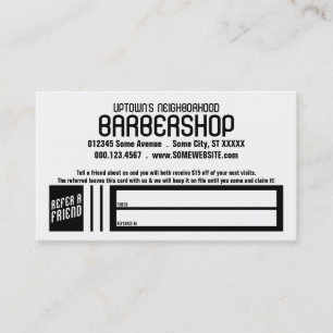 cartão de indicação de barbearia retrô