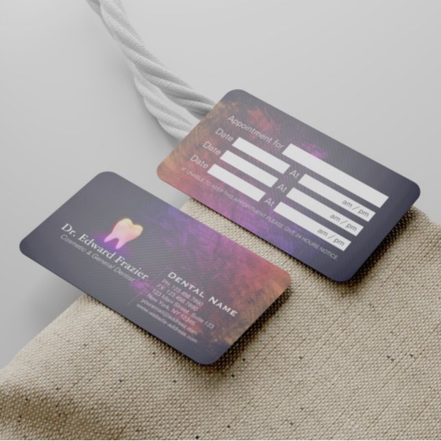 Cartão De Indicação Dentista profissional Dentista Dentista Dente Rosa (Criador carregado)