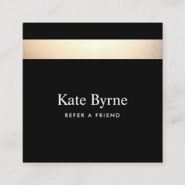 Cartão De Indicação Dourado Preto: Referir um Amigo